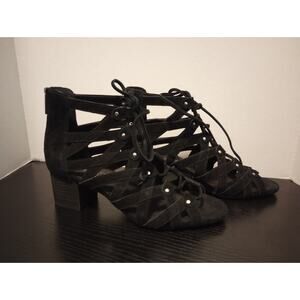 Aerosoles Heelrest Women's Size 8.5 Black Lace-up Chunky 2 inch Heel